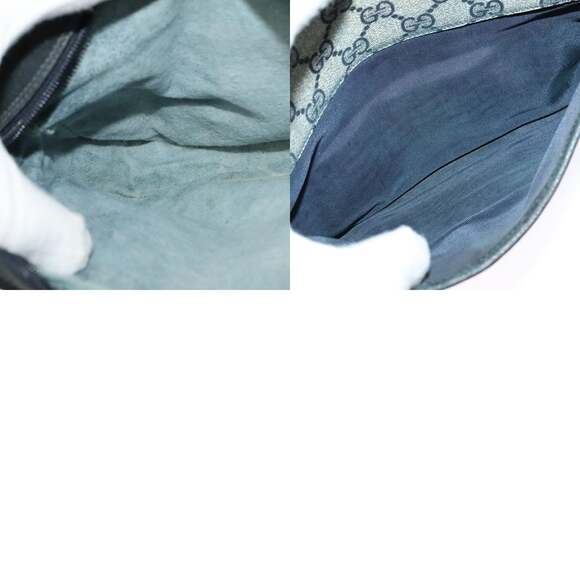 GUCCI GG Supreme Sherry Line Bag Pvc Navy Gold Red 904 02 049 - Picture 13 of 13